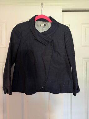 J. Crew Navy Asymmetric Front Blazer